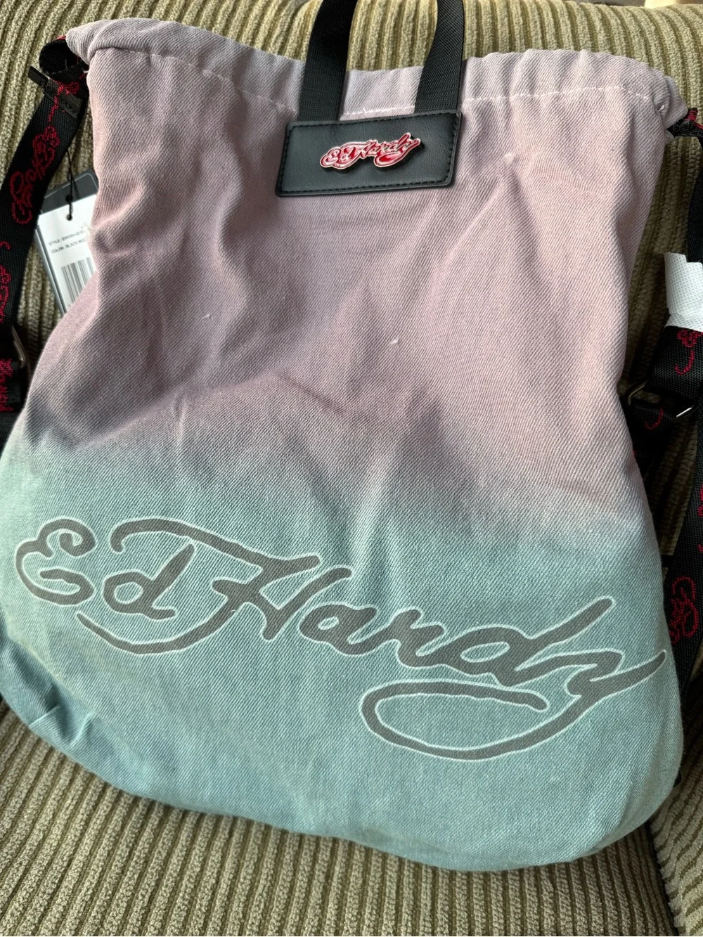 NWT Ed Hardy Love Kills Slowly Canvas Ombré Backpack